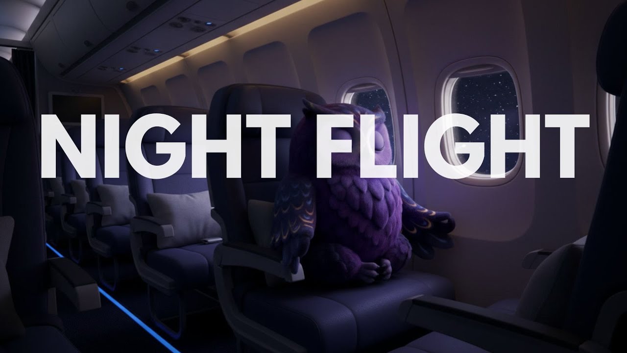 Night Flight Cabin Sounds with Soft Ding (Deep Sleep)
