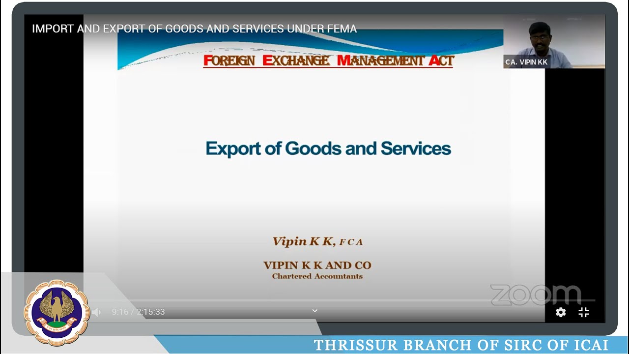 IMPORT AND EXPORT OF GOODS AND SERVICES UNDER FEMA