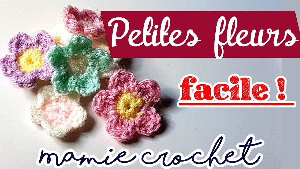 Comment faire des petites fleurs tr&egrave;s faciles et rapide au crochet (pas &agrave; pas, tuto, diy)