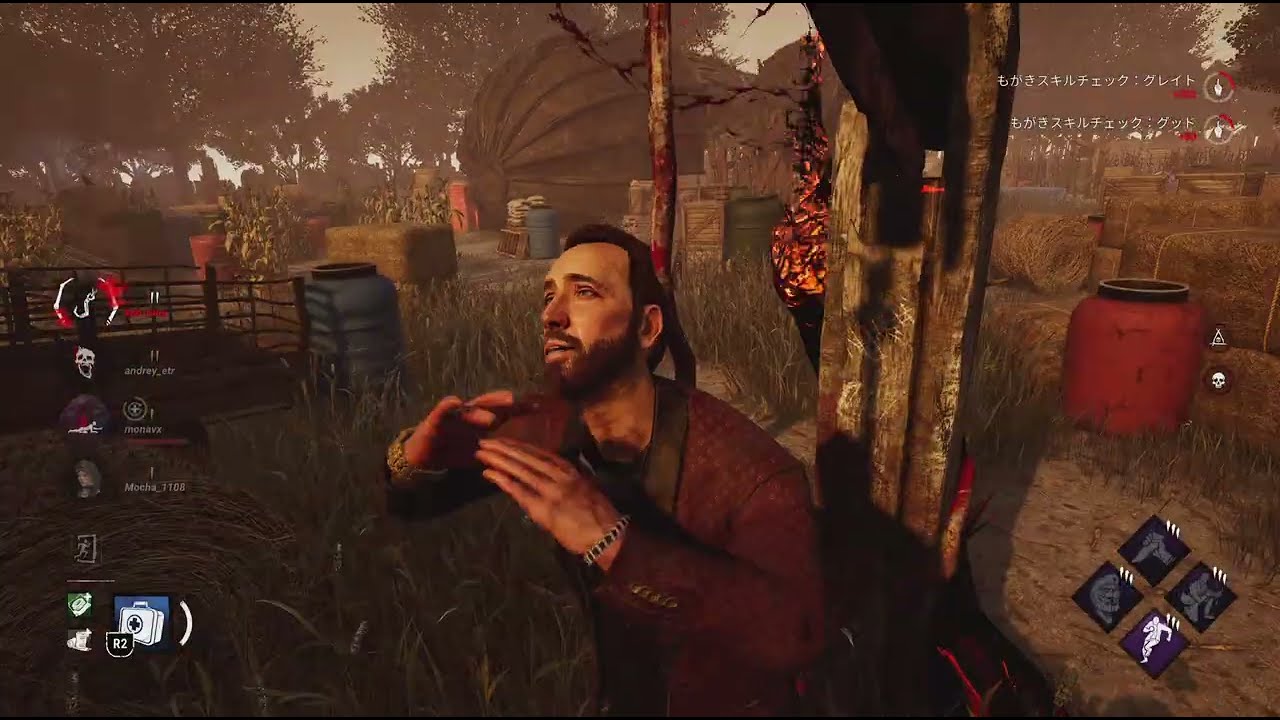 Dead by Daylight【＃】10分経ってからの行動が意味不⋯。何がしたい、自分？GATE or TOTEM？ﾗｽﾄ不滅で起きてﾄﾞｳｽﾘｬ良ｶｯﾀﾝｼﾞｬ爺は⋯ﾄﾎﾎｷﾞｽ