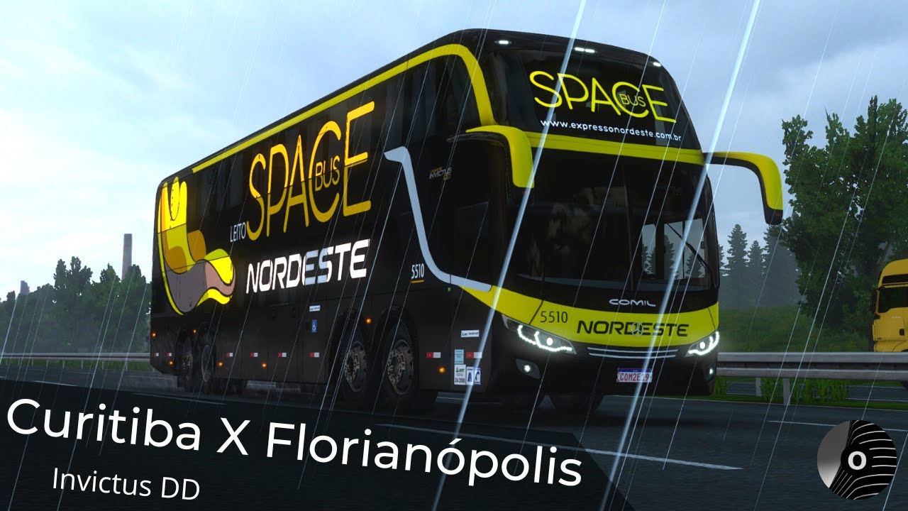ETS2 - CURITIBA x FLORIANÓPOLIS com o COMIL INVICTUS DD 15M da NORDESTE! Mapa RBR