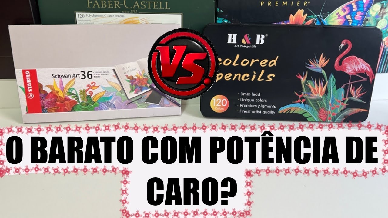 TESTEI UM LÁPIS DE COR CARO E UM BARATO | SERÁ QUE O BARATO É MELHOR QUE O CARO? | STABILO VS H&B