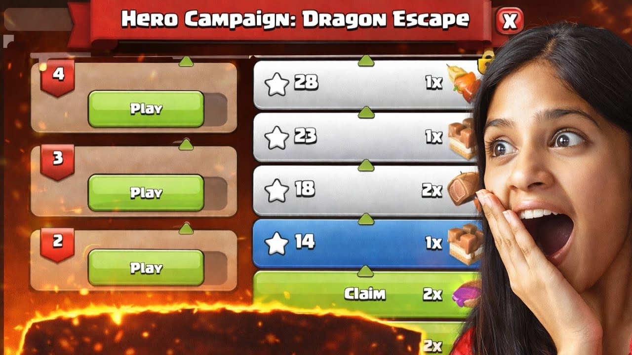 Dragon Escape Hero Campaign LIVE 🔥 | COC Challenge