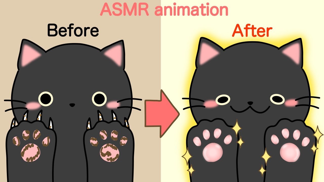 【ASMRアニメ】肉球スパ〜 cleaning paws 〜