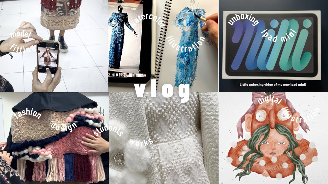 Vlog✨fashion student grad show, unboxing new ipad mini, watercolor painting, digital illustration🤓