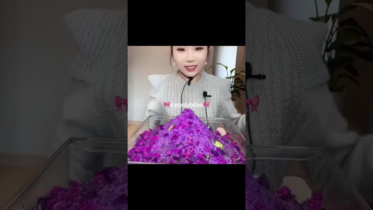 MIX COMPLICATION EATING CRUNCHY ICE BITES COLORFUL SHAVING 🤍🩷💚💜💙