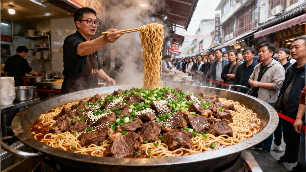 浙江桐乡特色牛肉面，盘子当锅盖，旺季一天流水10万元！【好食勇哥】