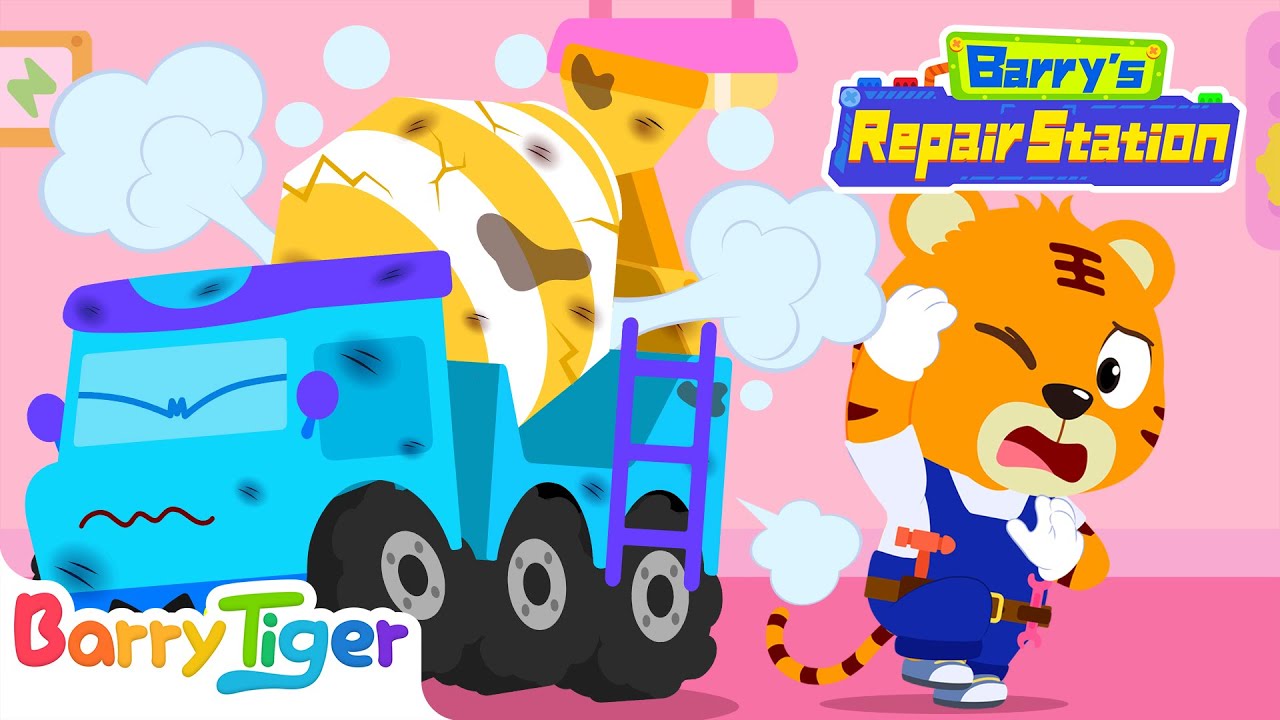 The Concrete Truck Got a Boo Boo🚑| Kids Adventures with Car Cartoons | Car Hospital | BarryTiger