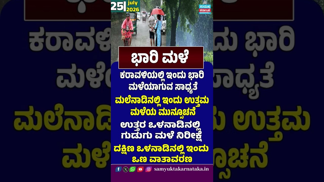 Karnataka Weather Alert: Heavy Rain in Coastal Karnataka | Thunderstorms in North Interior | SK