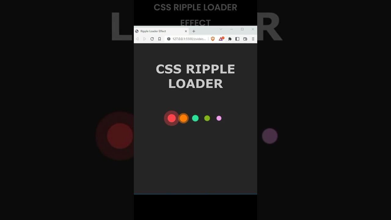 RIPPLE  LOADER  ANIMATION in HTML & CSS only | Pre Loader Animation CSS | #css  #html #shorts