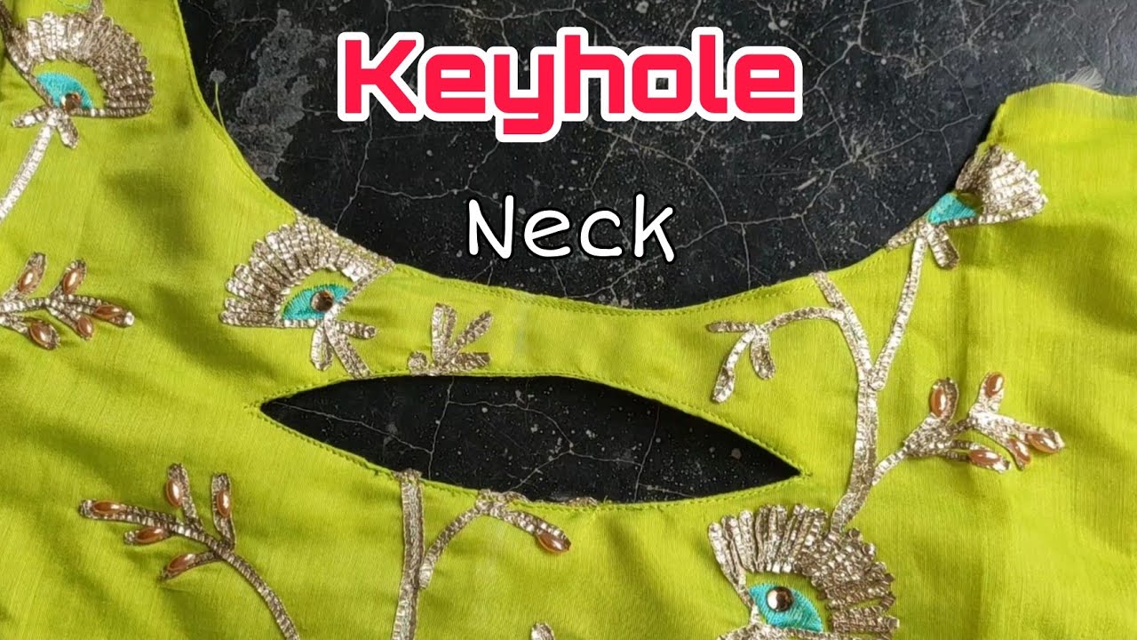 Keyhole neck design cutting and Stitching | Kurti neck design easy method in telugu #Keyholeneck