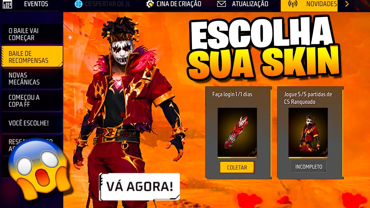 DATA e EVENTO CAOS ARCANO, ESCOLHA SUA SKIN NO FREE FIRE, LOJA MISTERIOSA, NOVIDADES FREE FIRE
