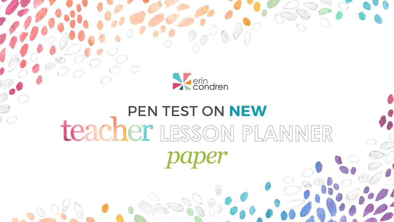 Erin Condren Teacher Lesson Planner Pen Test