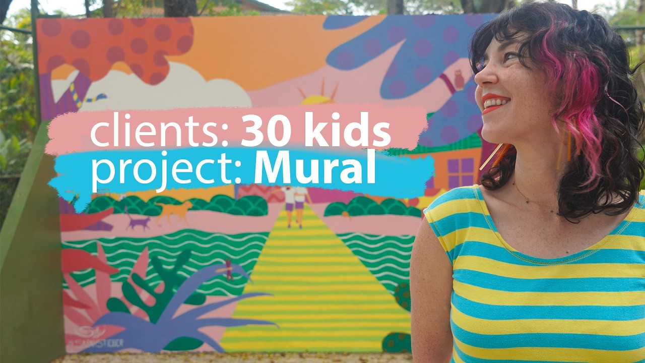 My Art Residency in Thailand - Painting a Mural for Kids!