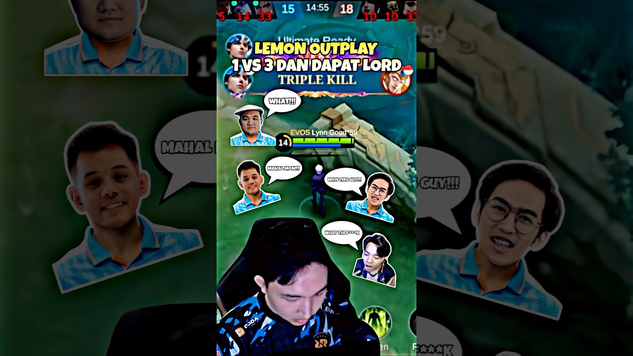 SATU TEAM KAGET XAVIER LEMON OUTPLAY 3 ORANG DAN DAPAT LORD #mobilelegends #rrqlemon