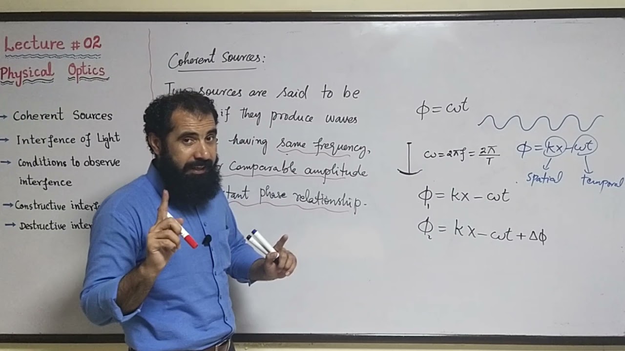 Coherent Sources||Conditions for Interference of Light|| (L2 Physical Optics)||1st year KP, Federal