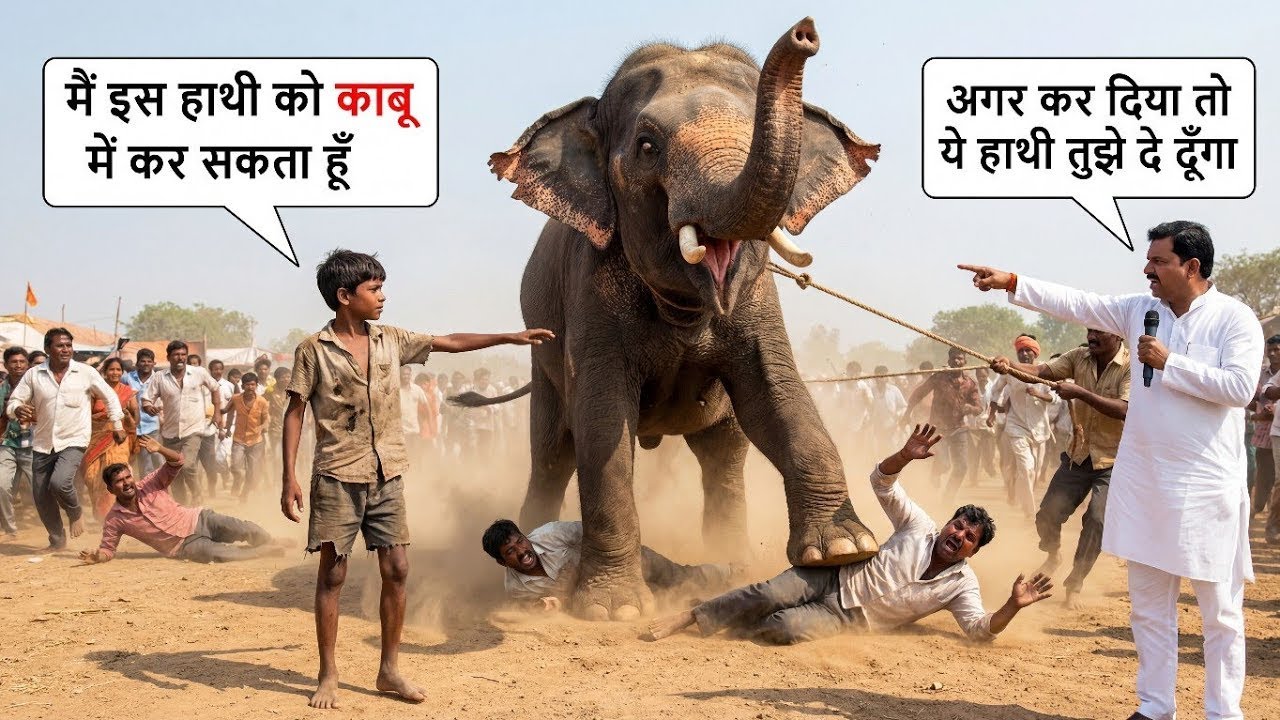 जिस ग़रीब लड़के को भिखारी समझा... उसी ने खतरनाक हाथी को काबू किया, 10 करोड़ जीत लिए 😱