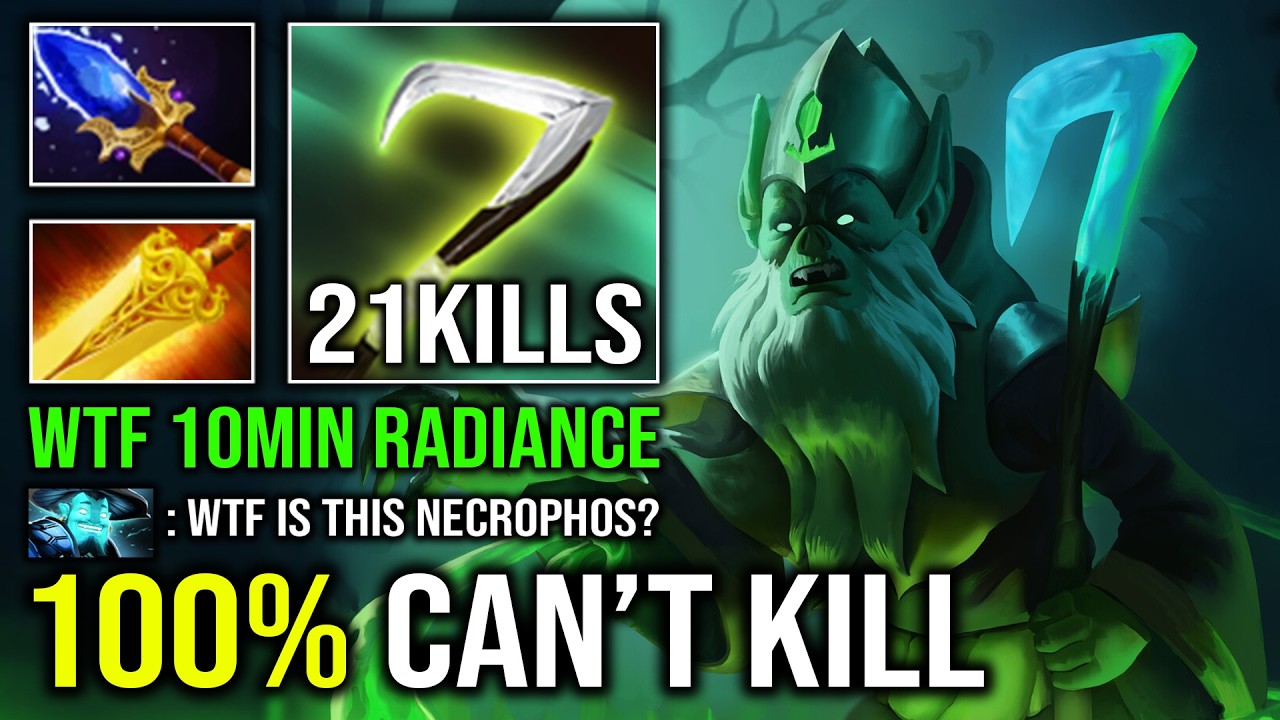 WTF 100% CAN'T KILL 10Min Radiance Unstoppable Max Aura Raid Boss 14Min Godlike Necrophos Dota 2