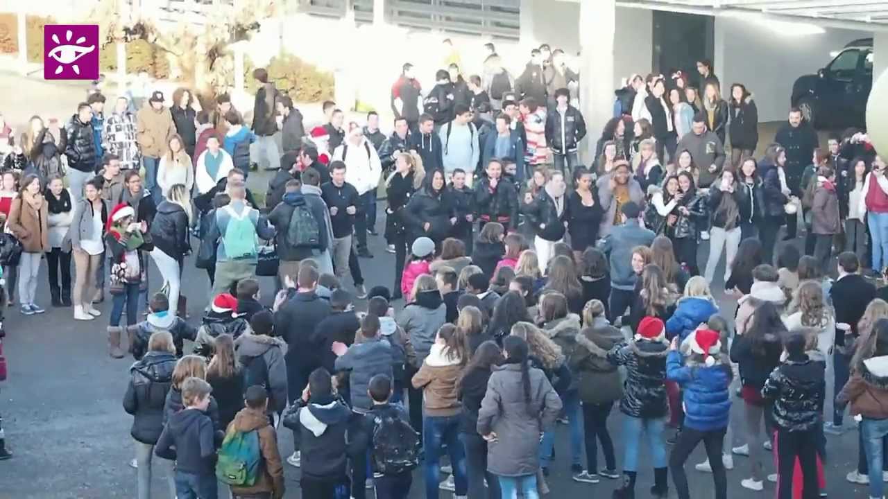 Flash mob au lycée de Mirepoix pour le Téléthon 2013