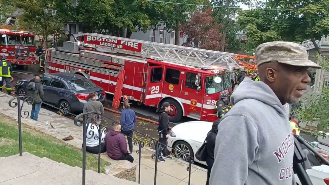 Boston fire department respond to a six alarm fire in Dorchester