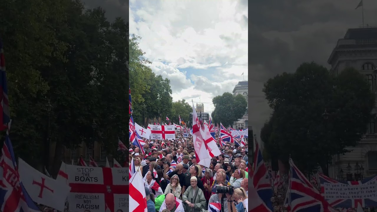 Huge crowd at Unite the Kingdom in London - view from stage