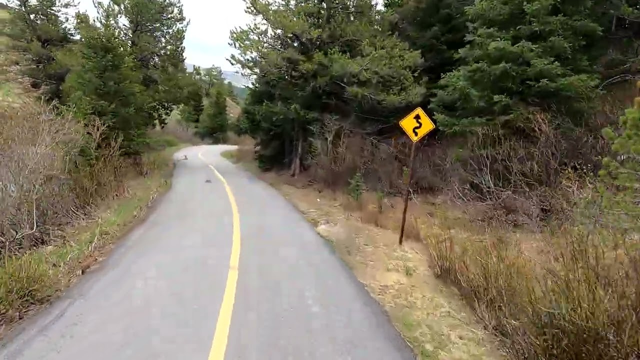 Riding my bike from Vail Pass to Frisco, Colorado.