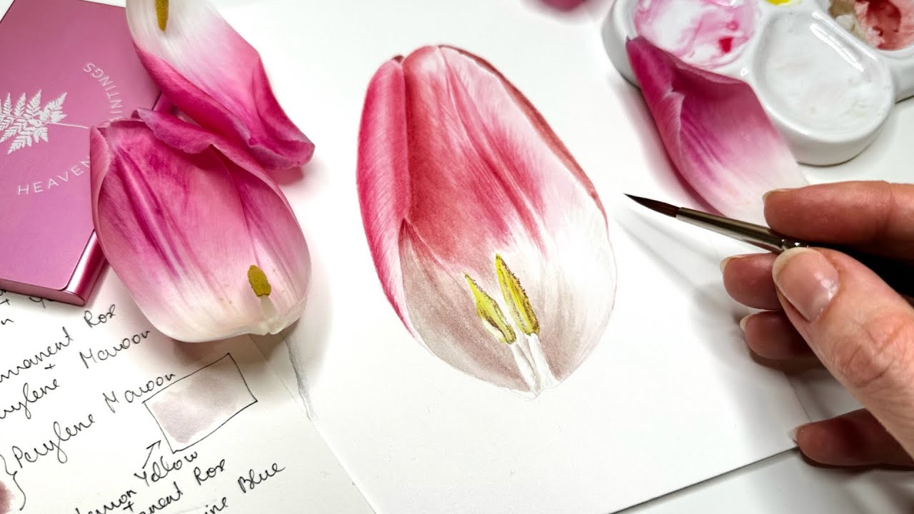 Tulip Flower Painting Process | Kristine Art
