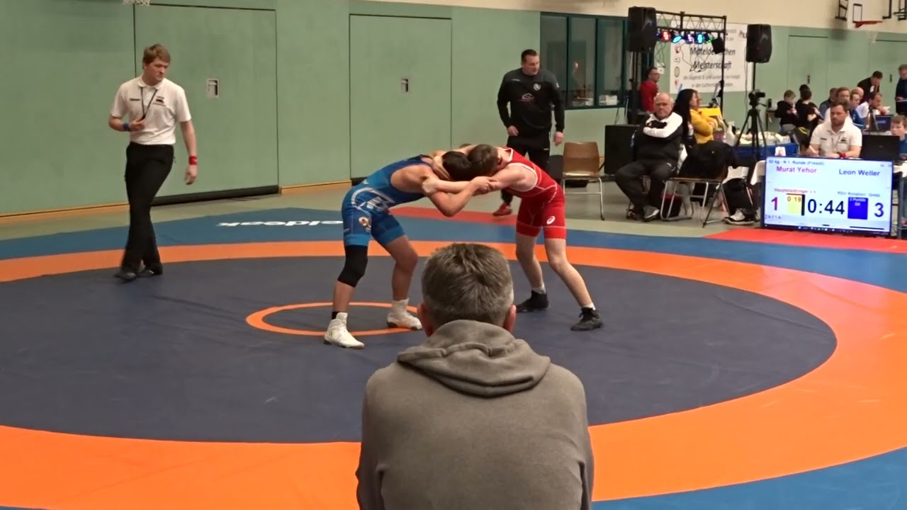 Murat Yehor (Hauptstadtringer e.V.) - Leon Weller (RSV Rot. Greiz) B-Jugend 52kg MDM Eisleben 2023