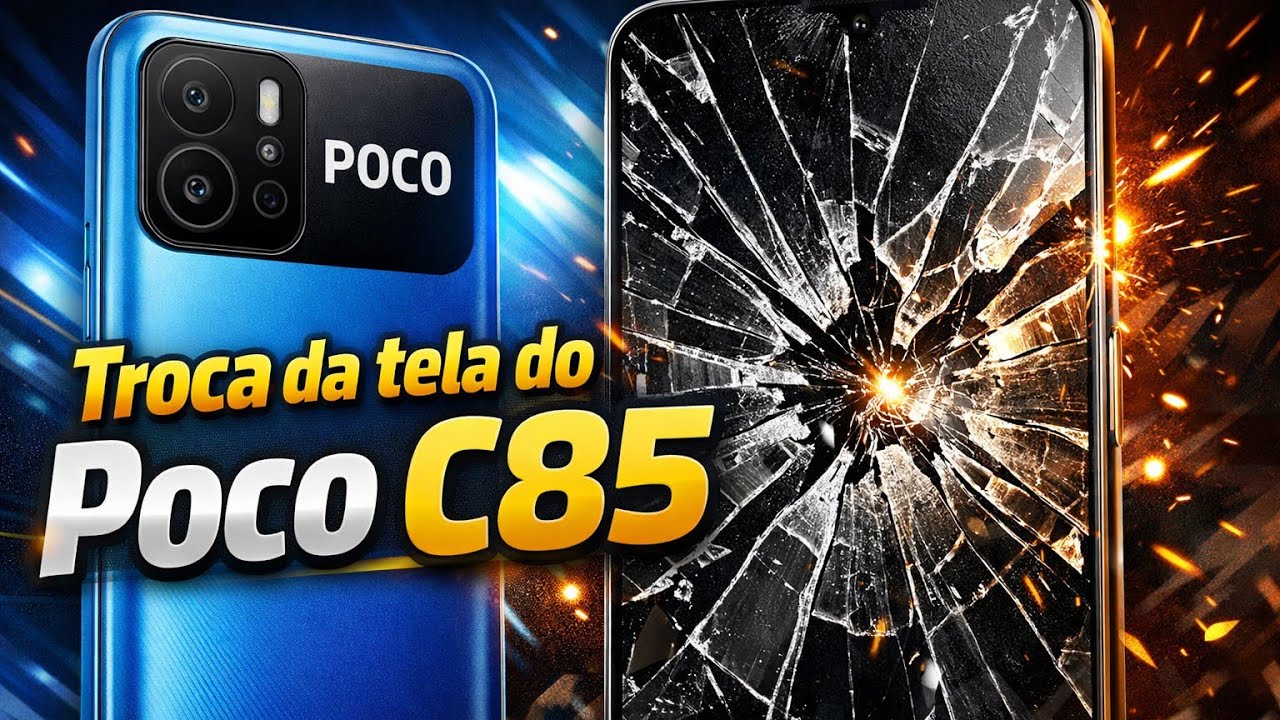 Como Trocar Tela Frontal com Aro + Lente da câmera traseira do Poco C 85 👈