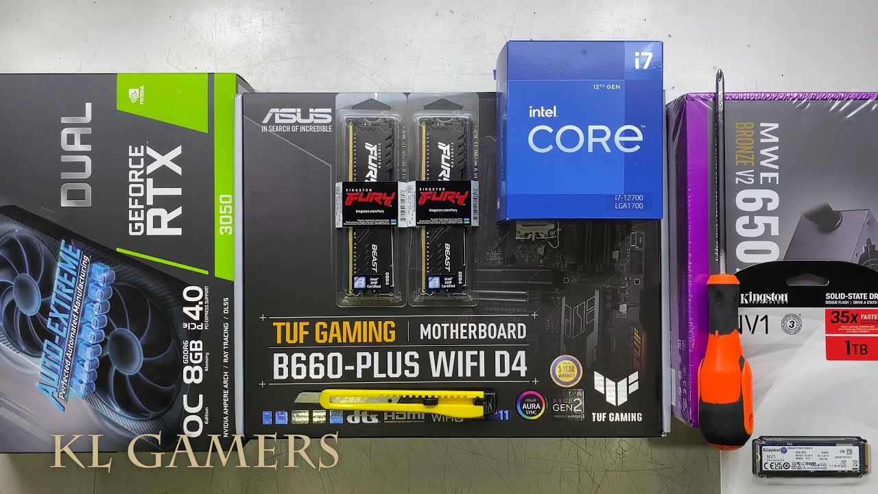 intel Core i7 12700 ASUS TUF GAMING B660-PLUS WIFI D4 RTX3050 DUAL CMP 510 Gaming PC Build