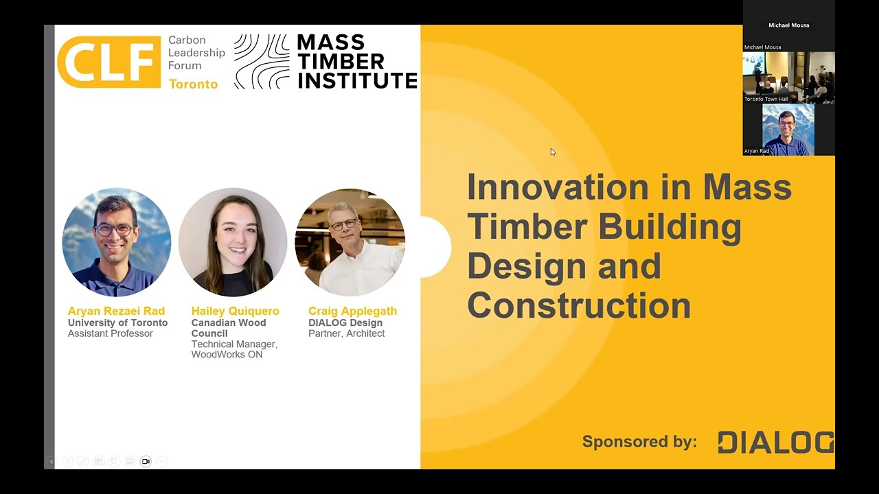 CLF Toronto x Mass Timber Institute | Innovations in Mass Timber Building Design and Construction