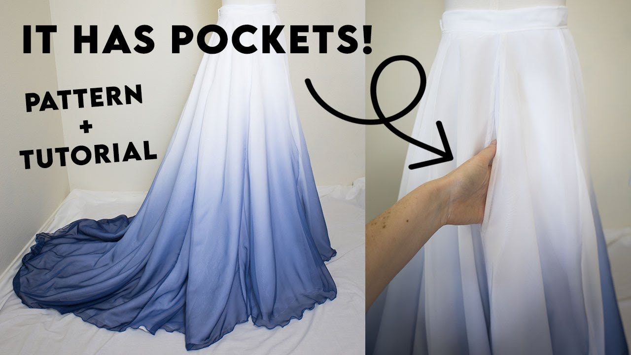 How To Make The Most Beautiful Ombre Bridal Skirt (With Pockets!!) \\ Pattern & Tutorial