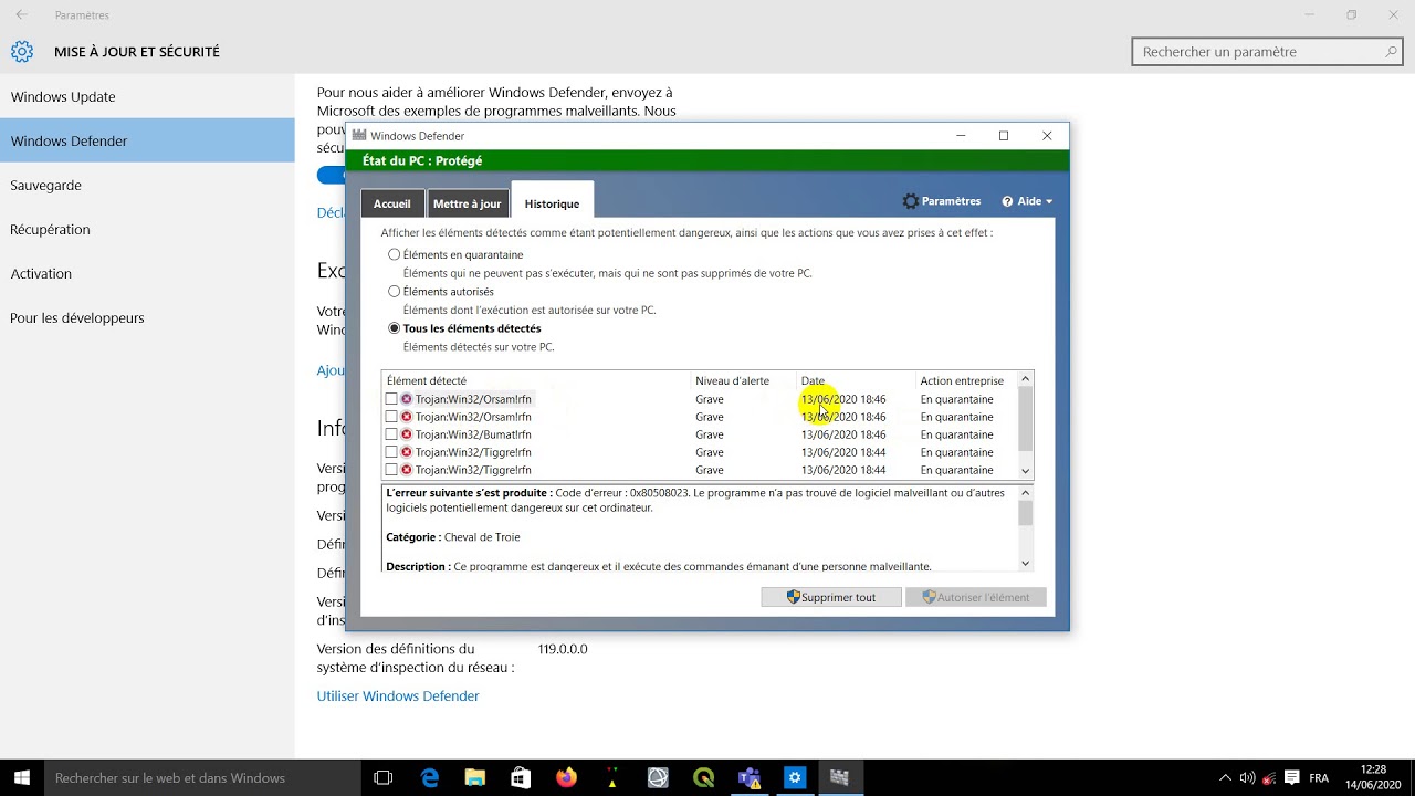 Résolution du problème d'antivirus avec Topogen 64 bits sur Windows 10: méthode 1