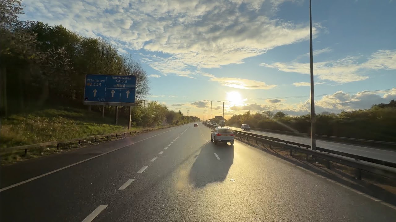 Driving in the UK Motorway M1 M6 M54 A41 @midnightmotorway