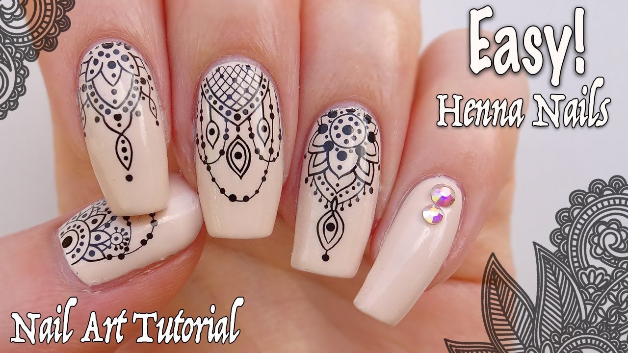 EASY HENNA NAILS! | How to Use Water Decals