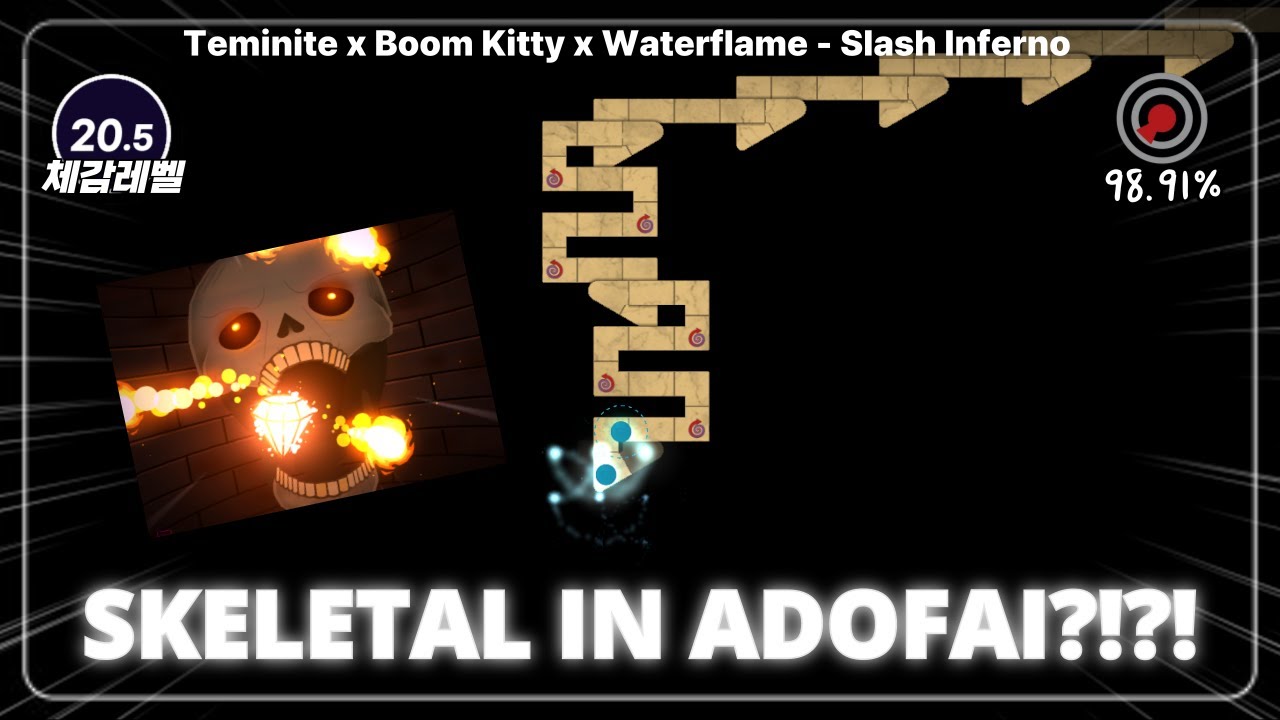 SKELETAL IN ADOFAI?!?! / [ADOFAI WF CLEAR / Teminite x Boom Kitty x Waterflame - Slash Inferno /]