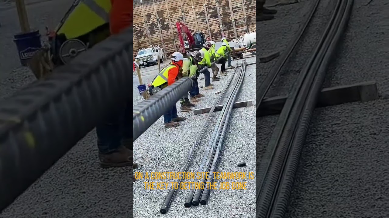 7 8 Construction Workers in Perfect Sync Lifting