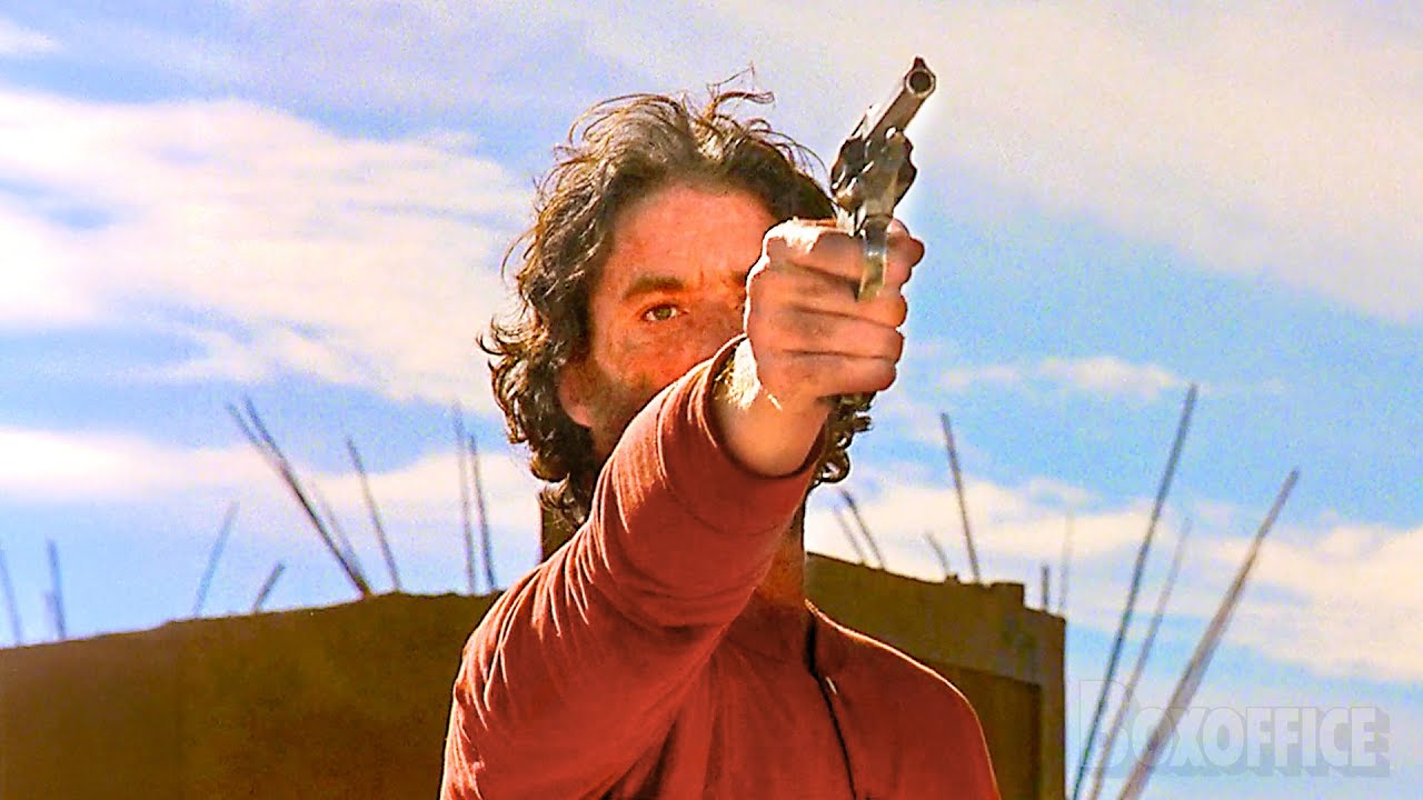 Unarmed Desperado buys a gun mid-duel | Silverado | CLIP
