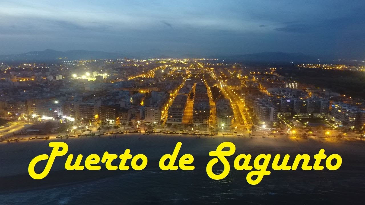 Playa del Puerto de Sagunto(atardecer)drone 4k