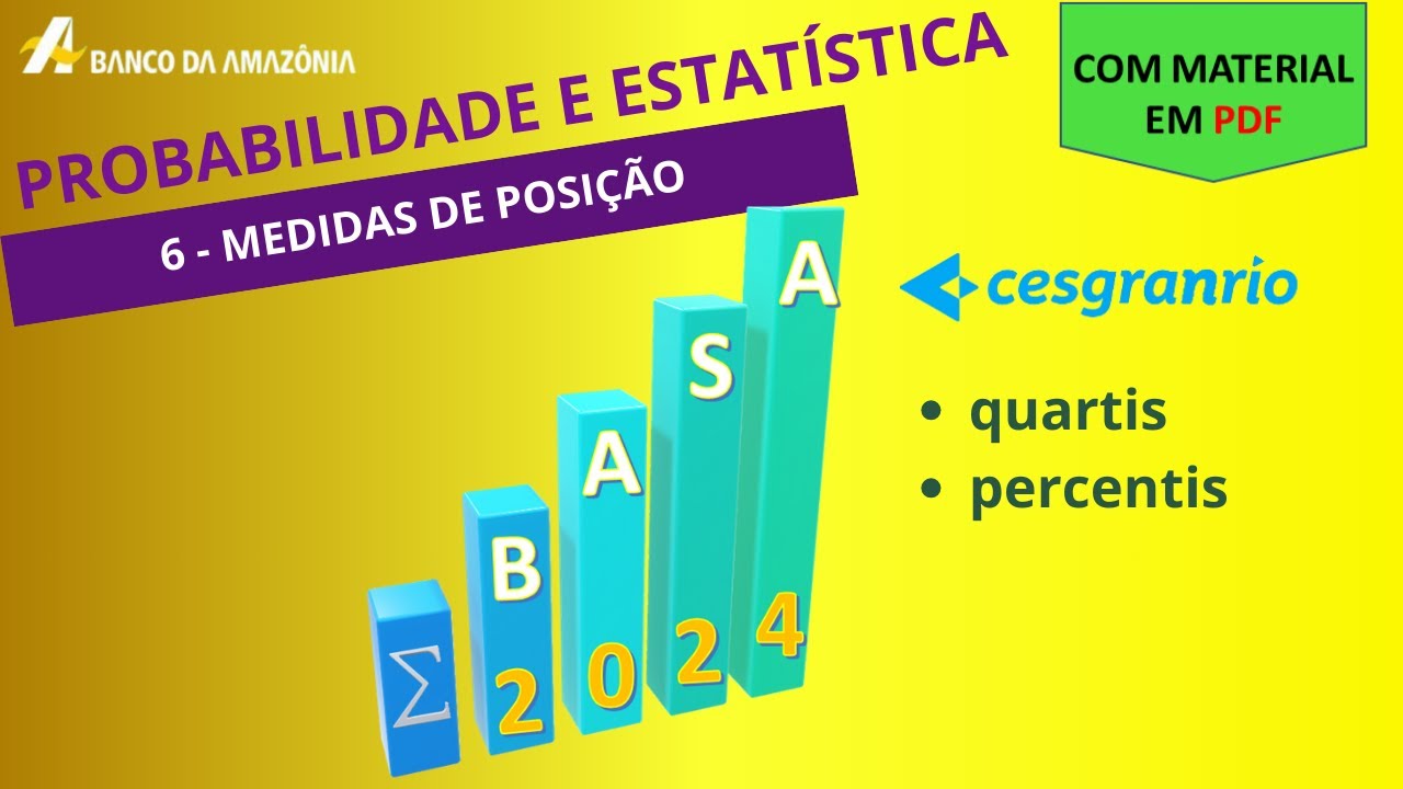 Probabilidade e Estatística para o concurso do Banco da Amazônia - BASA 2024 - Quartis e percentis