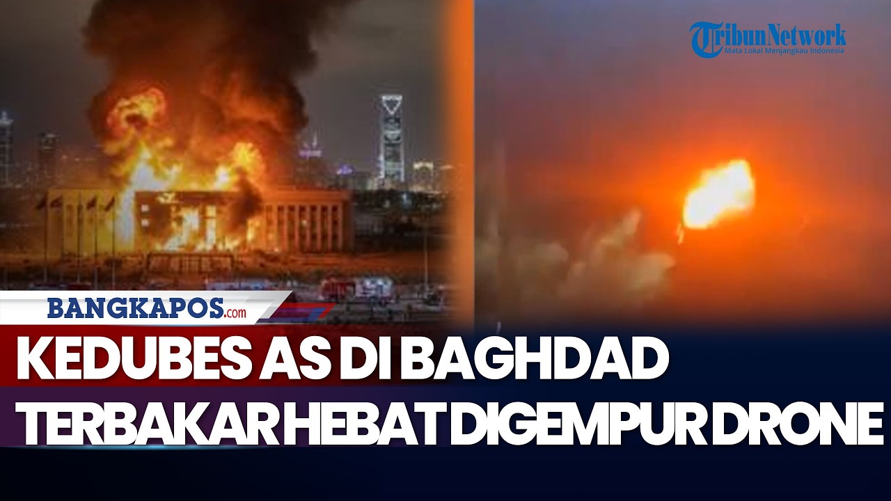 Kedutaan Besar AS di Baghdad Digempur Drone, Dentuman Menggema Disusul Kobaran Api Besar