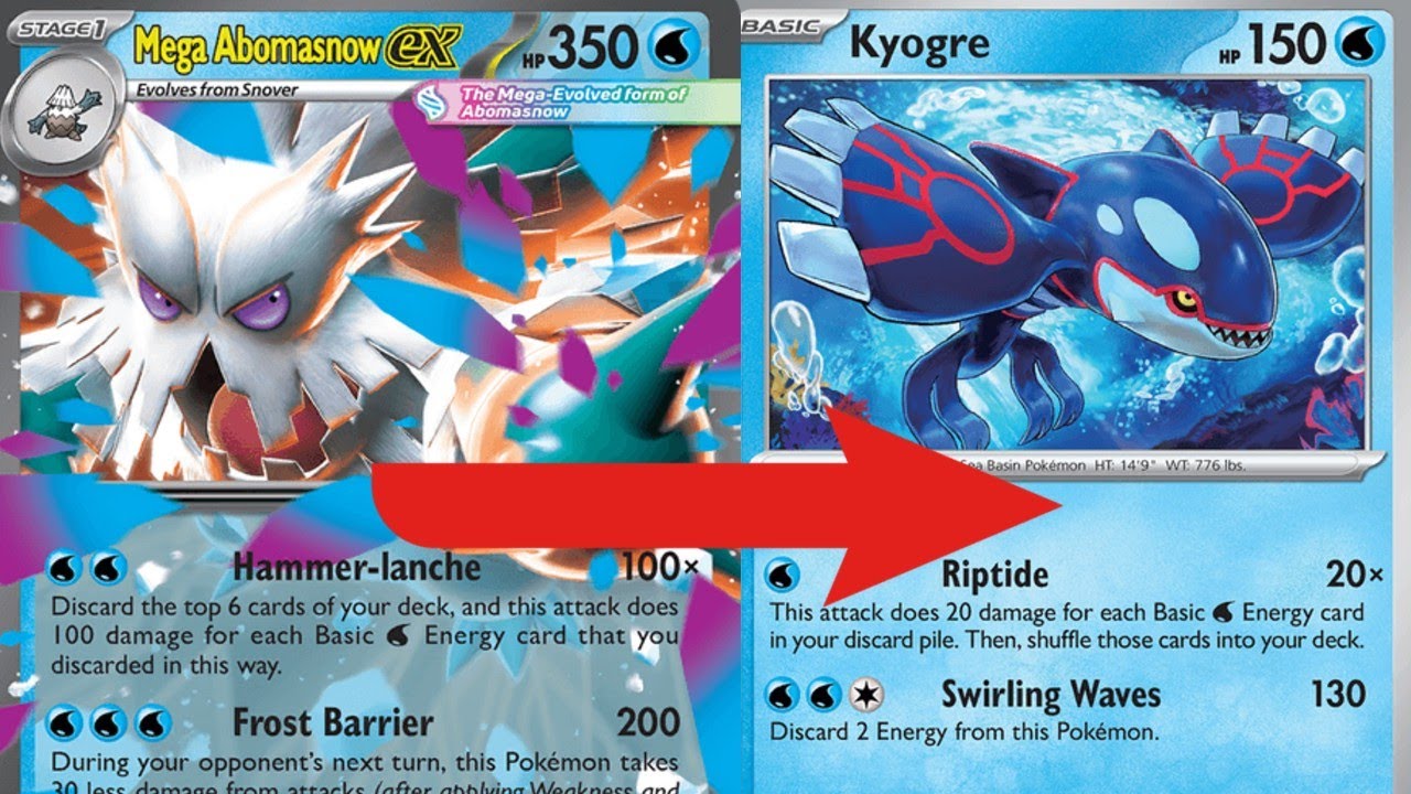 30 Energías! 🥶Mega ABOMASNOW 🐬KYOGRE ♻️COMBO Pokemon TCG Live Standard