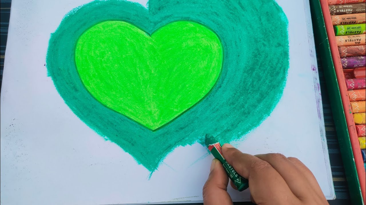 Heart 💚 Love 💚 Heal  #heartdrawing #creativity #art #artist #greenheart #heartchakra #pestal 