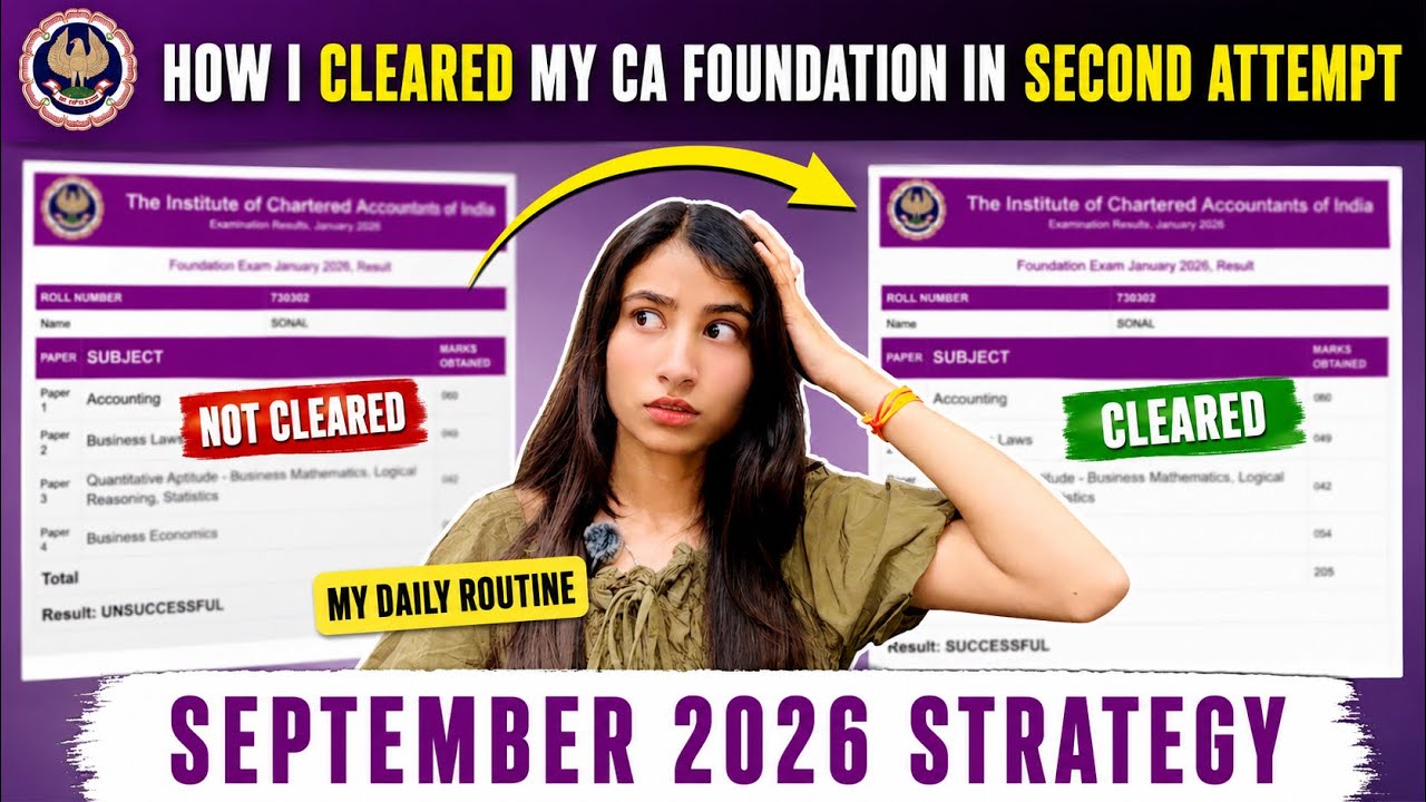 How I Cleared CA Foundation in 2 Months | Last 60 Days Strategy + Timetable (Sep 2026)