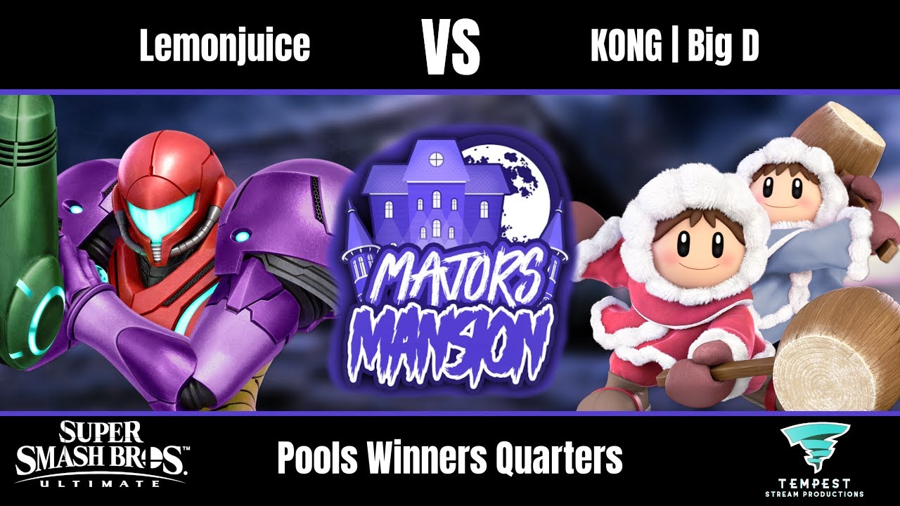Lemonjuice (Samus) vs KONG | Big D (Ice Climbers) - Ultimate Pools W. Quarters - Major's Mansion