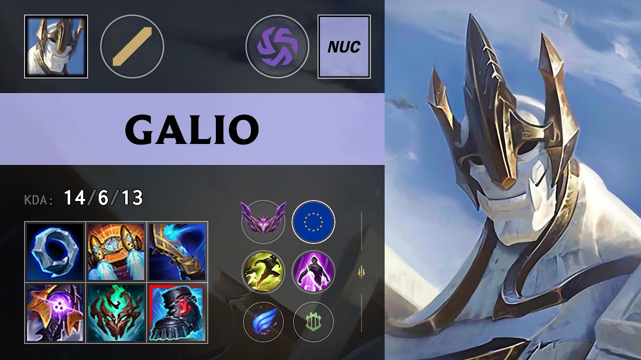 (SHFT nuc) Galio Mid vs Katarina - EUW Master Patch 26.13