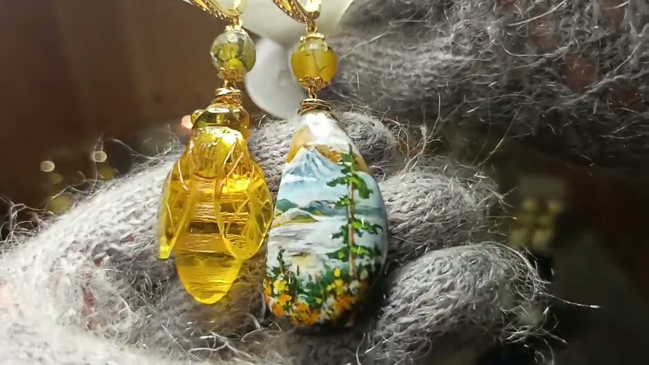 Янтарные серьги из моей коллекции!