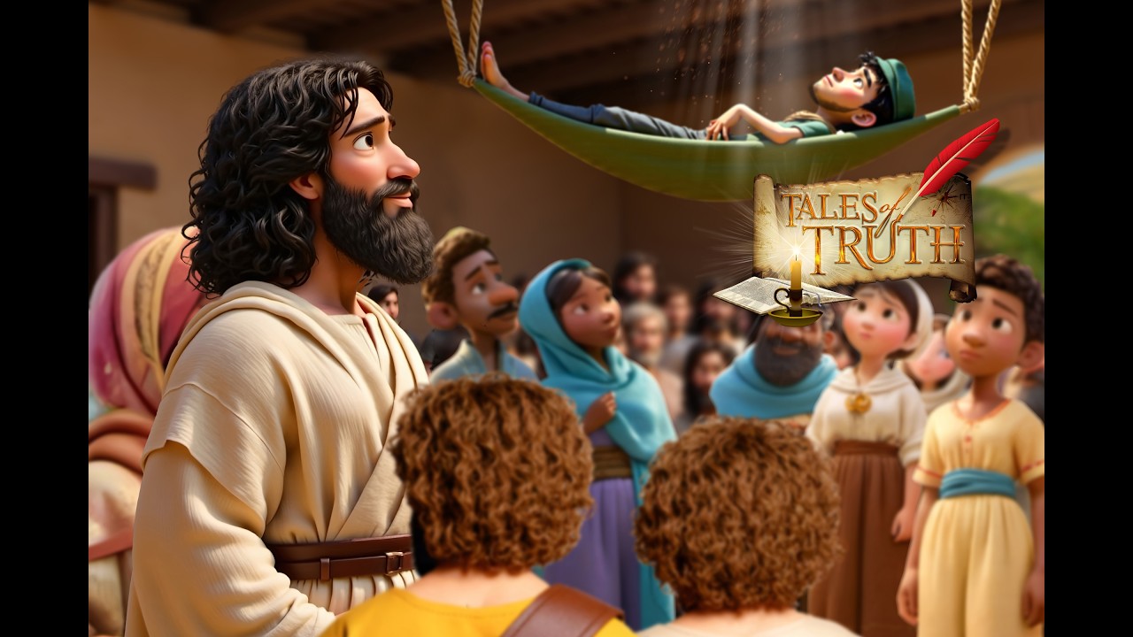 Lame man at Capernaum healed by Jesus! Short narrated animation for children.