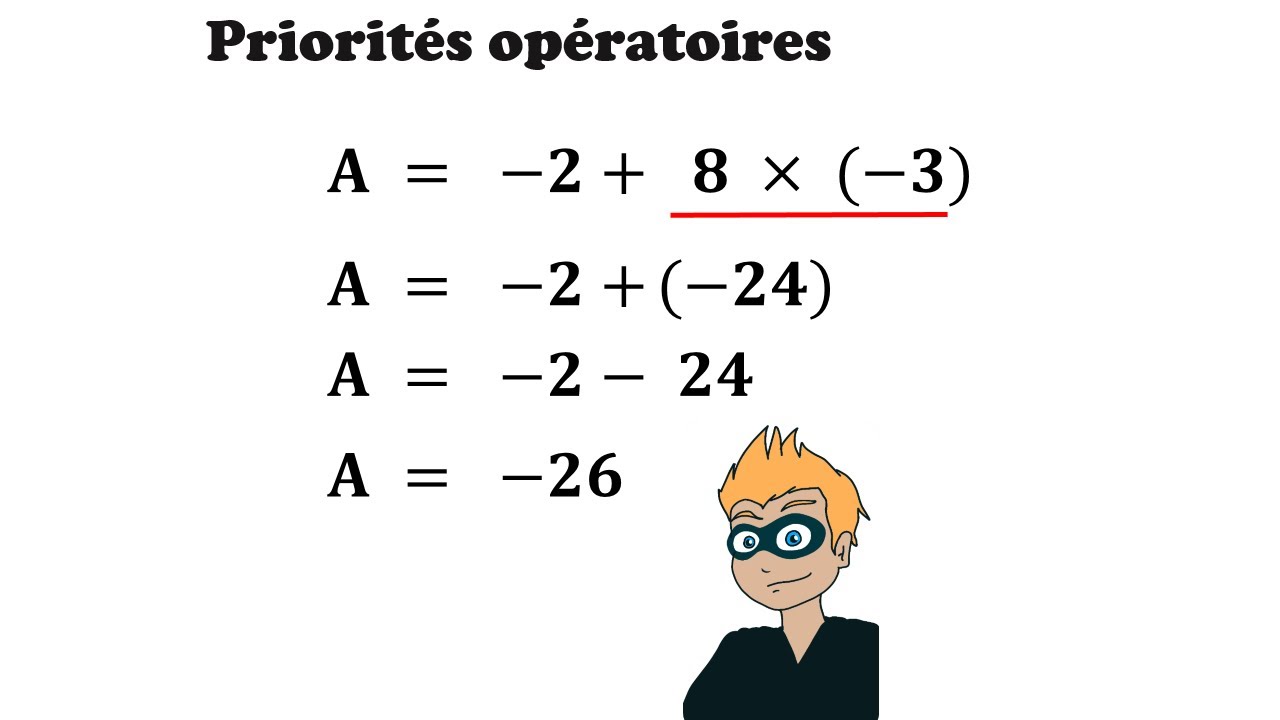 Produit de relatifs et priorités - Questions flash