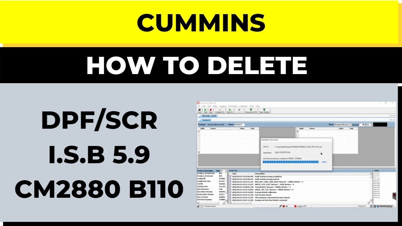Delete DPF SCR I.S.B 5.9 CM2880 B110 FM90002 BFE